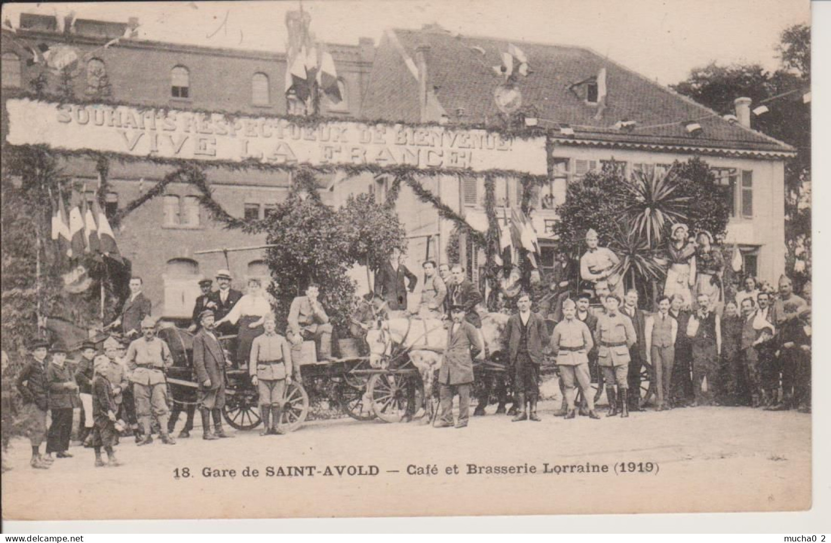 57 - GARE DE SAINT AVOLD - CAFE ET BRASSERIE LORRAINE EN 1919 - Saint-Avold