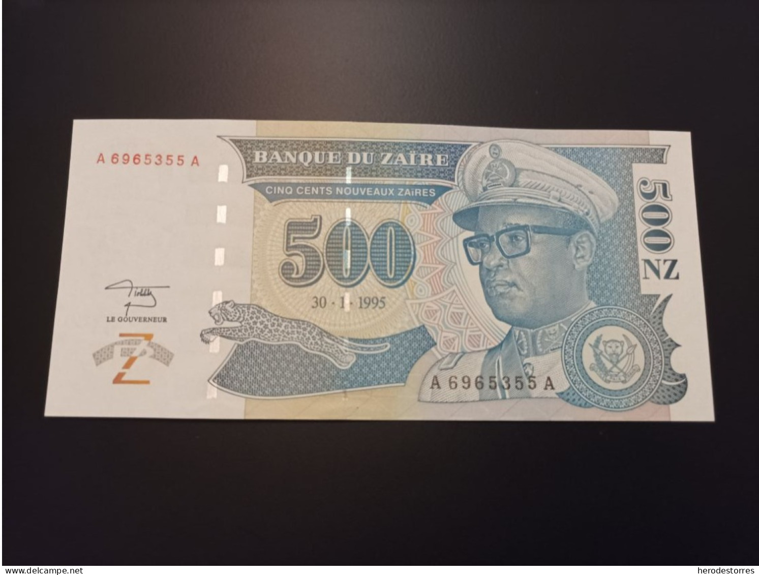 Billete Zaire, 500 Zaires, Año 1995, Serie AA, UNC - Zaïre