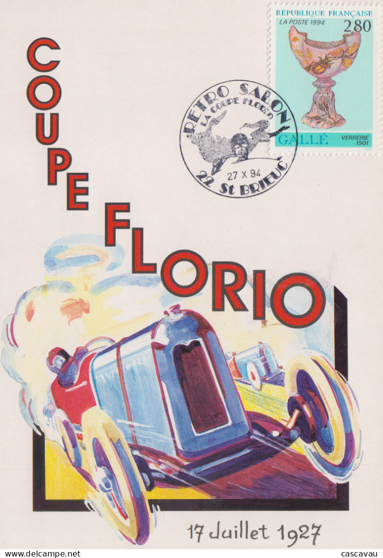 Carte   FRANCE   AUTOMOBILE    COUPE   FLORIO     Salon  Retro      SAINT  BRIEUC   1994 - Automovilismo