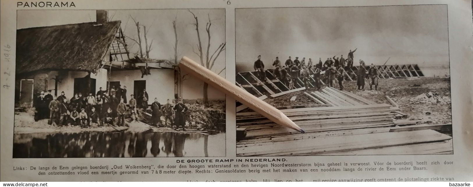 DE GROTE RAMP IN NEDERLAND 1916 / RIVIER DE EEM ONDER BAARN / BOERDERIJ "OUD WOLKENBERG " BIJNA GEHEEL VERWOEST - Ohne Zuordnung