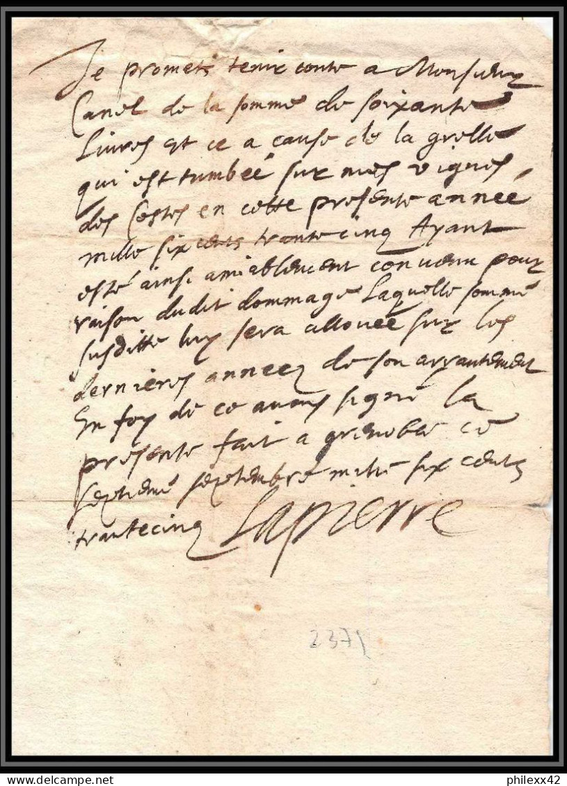 2371 Marque Postale 1635 Baron De Lapierre Tholouse (Toulouse) Haute-Garonne LAC Lettre Cover France - ....-1700: Vorläufer