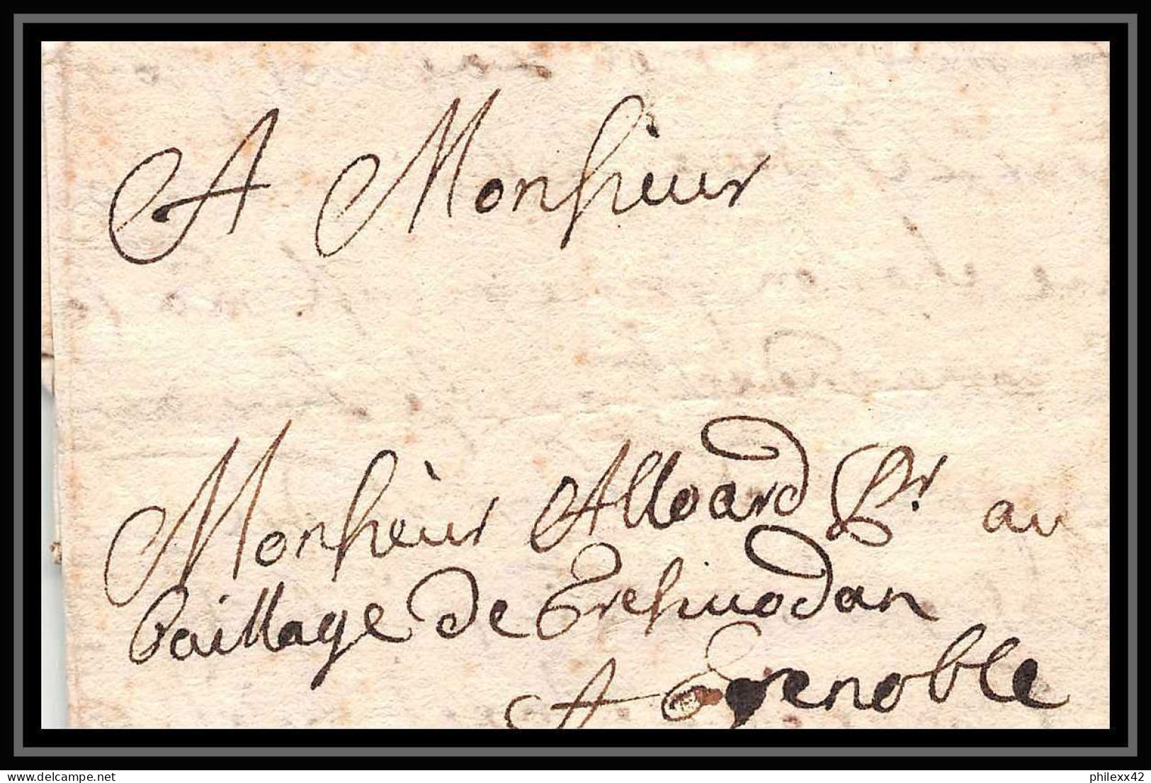 2322 Marque Postale Paris Pour Grenoble Isère Marquis De Monteynard 14/6/1657 LAC Lettre Cover France - ....-1700: Precursori