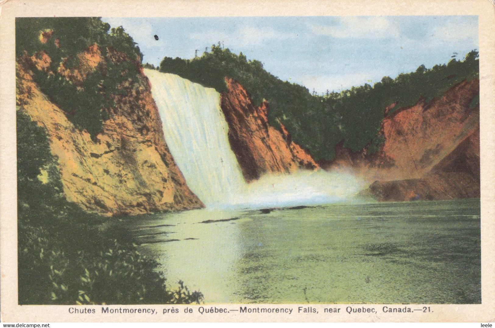 E24. Vintage  Postcard. Montmorency Falls, Near Quebec. Canada - Québec - Les Rivières