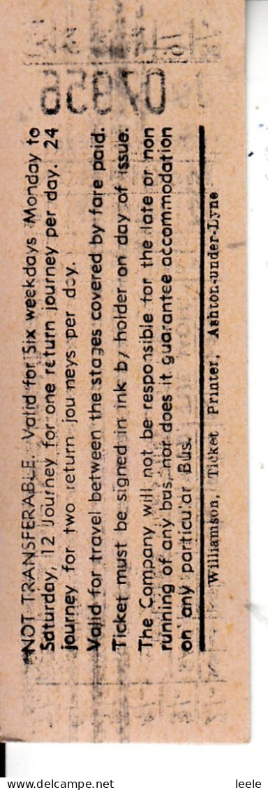 E66. Vintage Weekly Bus Ticket. McGibbon. - Europe