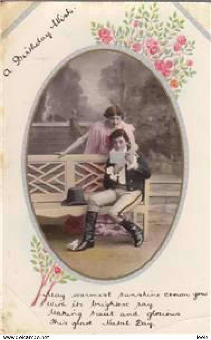 E47. Vintage Greetings Postcard. Couple Reading A Letter. - Couples