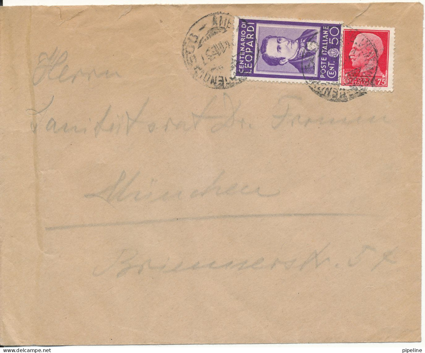 Italy Cover Sent To Germany 24-11-1937 - Storia Postale