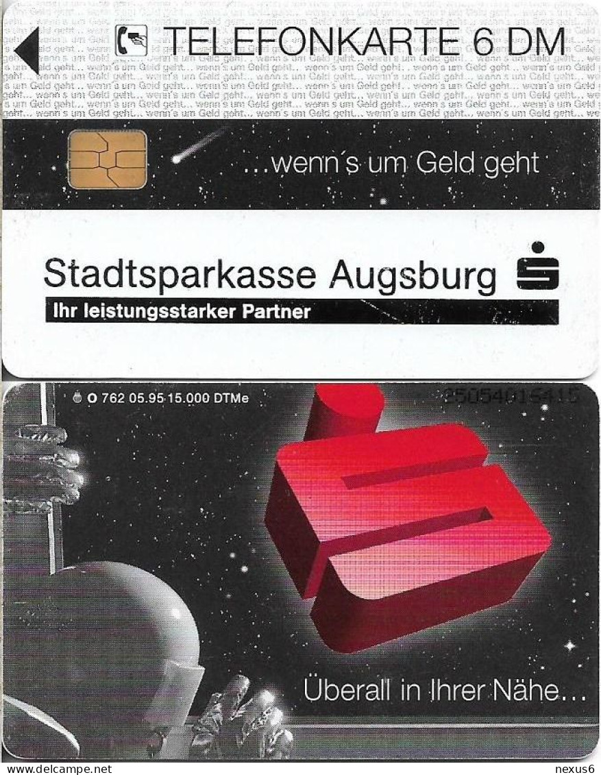 Germany - Sparkasse Astronaut (Overpint 'Stadtsparkasse Augsburg') - O 0762 - 05.1995, 6DM, Used - O-Series : Séries Client