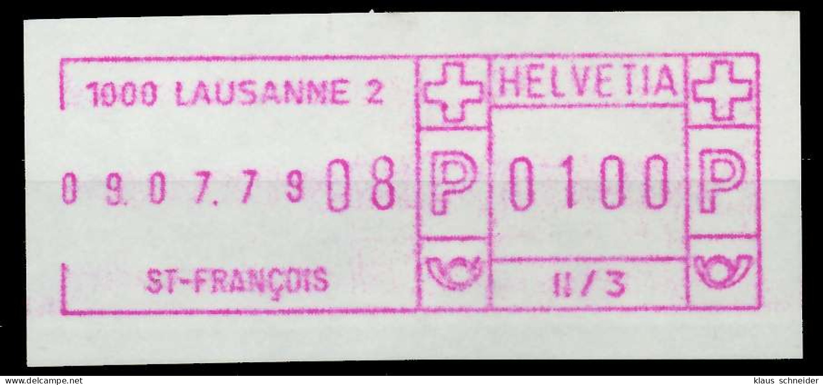 SCHWEIZ SCHALTERFREISTEMPEL Nr SFS1979 LAUSANNE X7E6512 - Francobolli Da Distributore