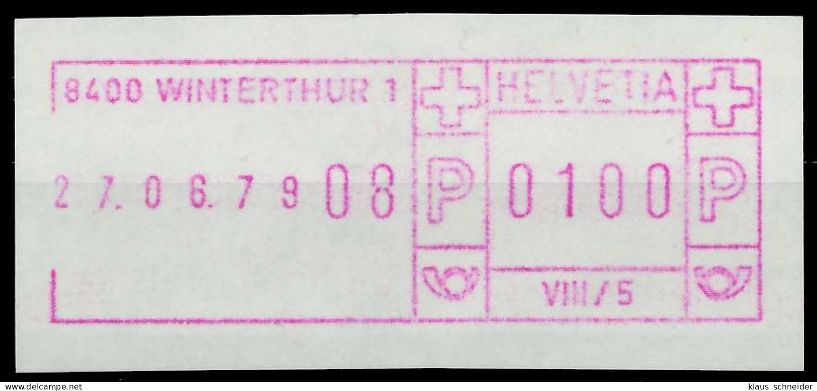 SCHWEIZ SCHALTERFREISTEMPEL Nr SFS1979 WINTERTH X7E6532 - Automatenzegels