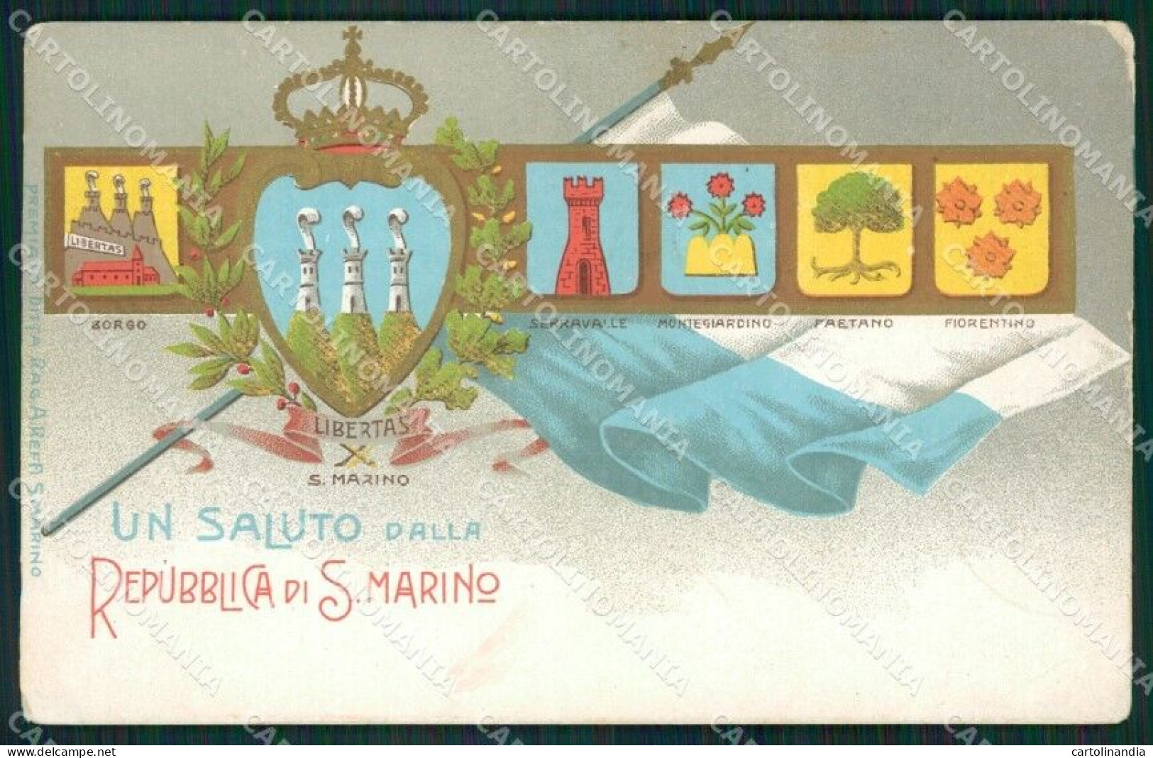 San Marino Saluti Da PIEGHE Cartolina MQ5640 - Saint-Marin