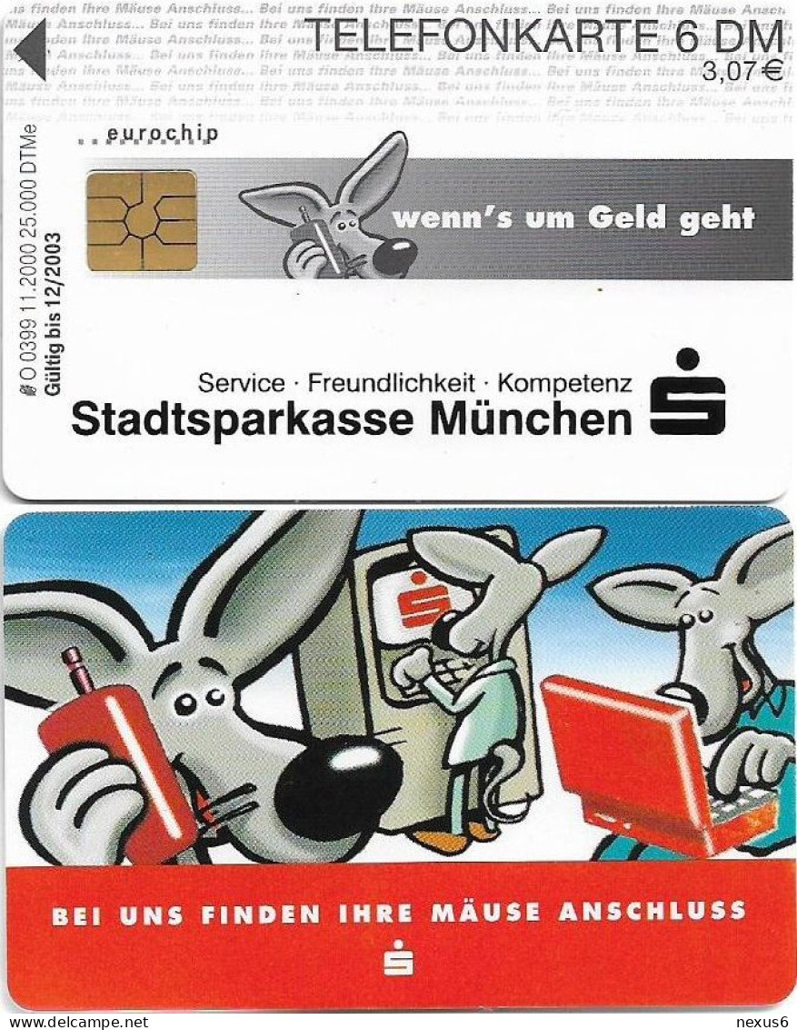 Germany - Sparkasse - Bei Uns Finden Ihre Mäuse Anschluss (Overprint 'Stadtspark. München') - O 0399 - 11.2000, 6D, Used - O-Series : Customers Sets