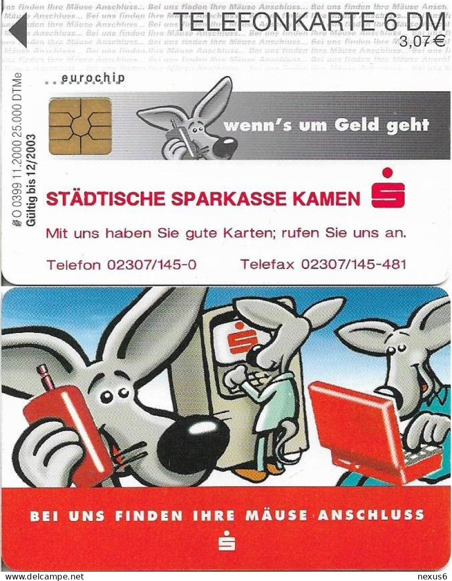 Germany - Sparkasse - Bei Uns Finden Ihre Mäuse Anschluss (Overprint 'Stadtische Kamen') - O 0399 - 11.2000, 6D, Used - O-Series : Series Clientes Excluidos Servicio De Colección