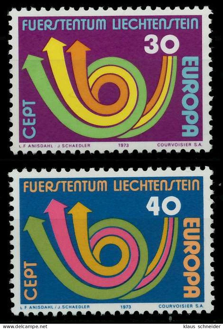 LIECHTENSTEIN 1973 Nr 579-580 Postfrisch S7D9D92 - Unused Stamps