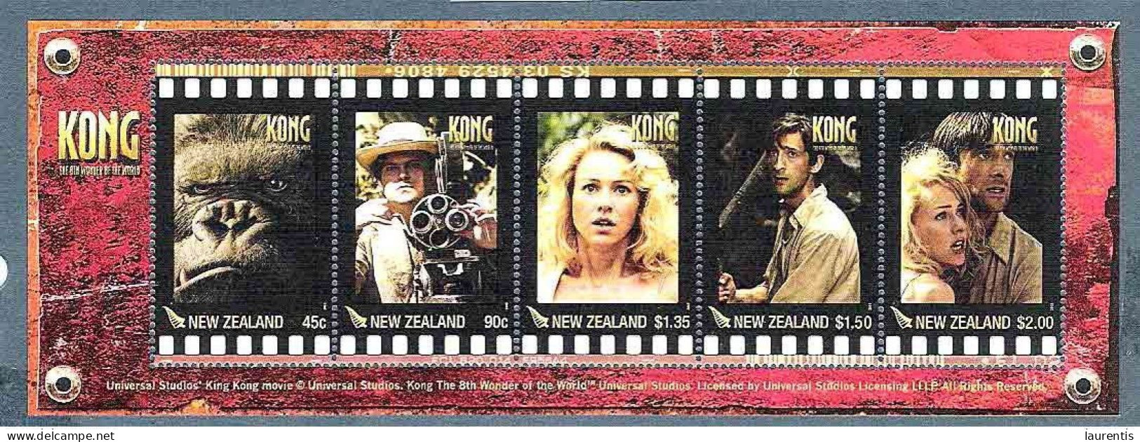 635  Cinema - Movies - King Kong - N. Zealand - MNH - Face Value 3,50 € - 3,855 - Film