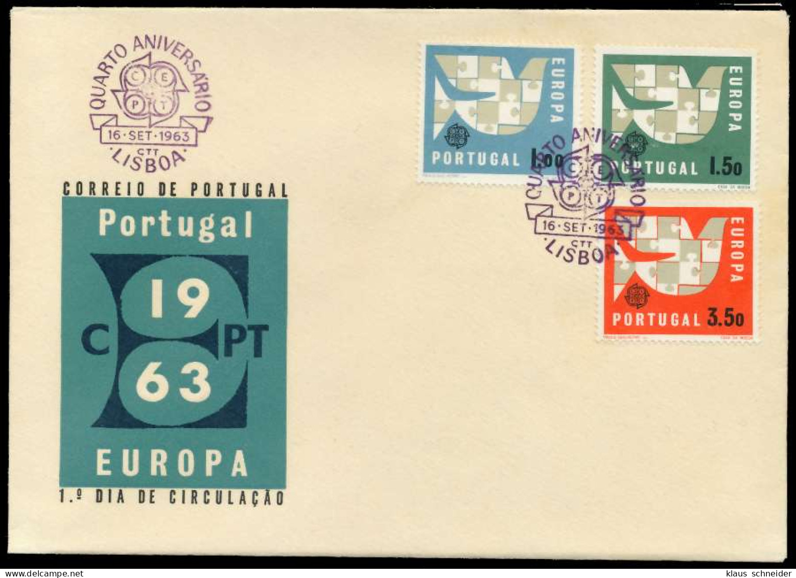 PORTUGAL 1963 Nr 948-950 BRIEF FDC X0895B6 - Storia Postale