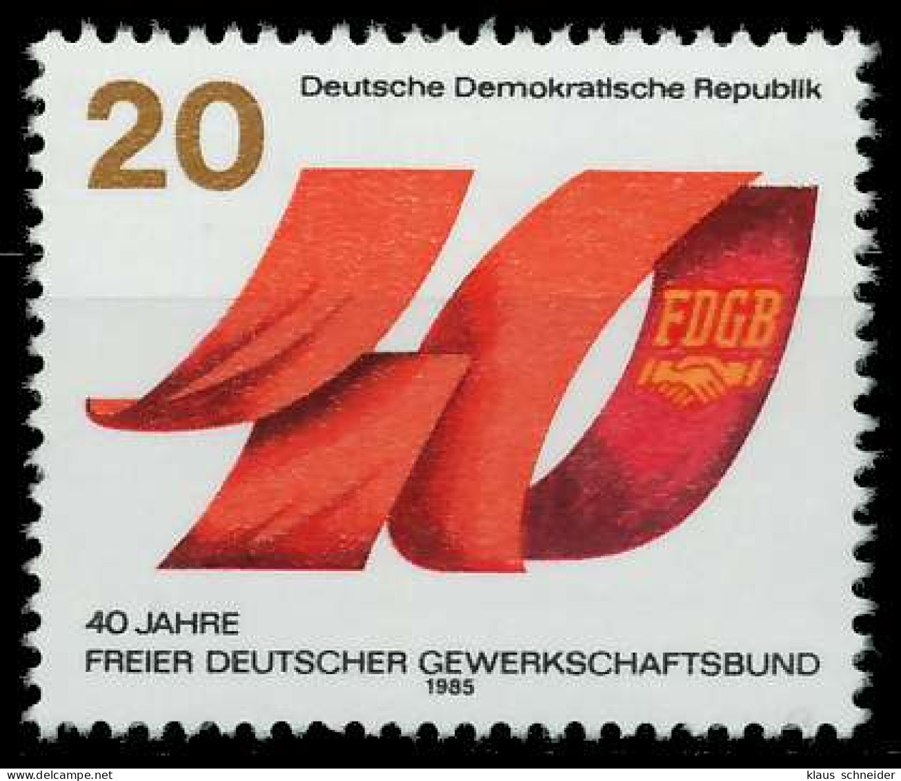 DDR 1985 Nr 2951 Postfrisch SB2C082 - Nuovi