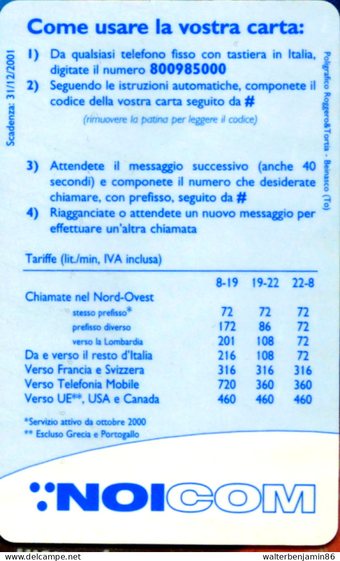 SCHEDA TELEFONICA INTERNAZIONALE NOICOM OSTENSIONE DELLA SINDONE GIUBILEO 2000 - Special Uses