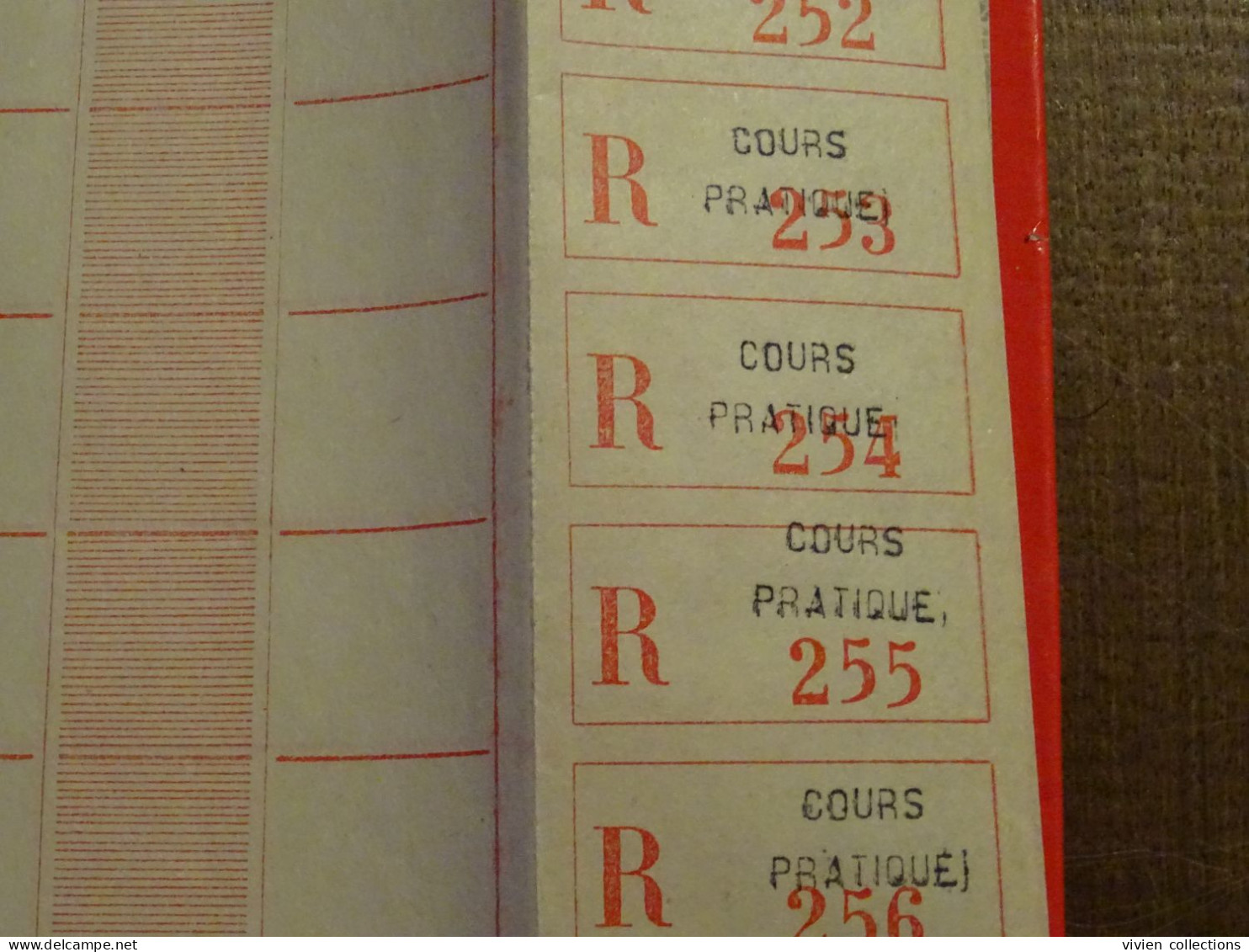 France Cours Pratique D'instruction Orléans 1954 Planche Vierge De 10 étiquette De Recommandations Valeurs Déclarées - Cours D'Instruction