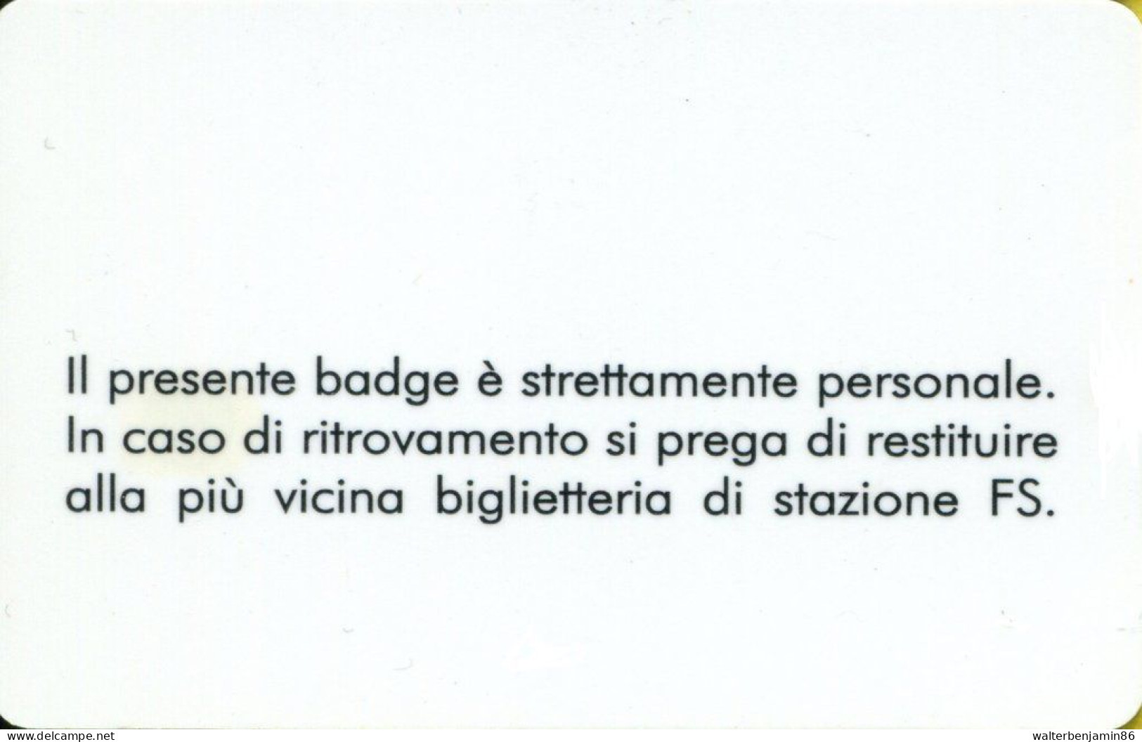 SCHEDA USI SPECIALI PROTOTIPO TRENITALIA MANUTENTORE BADGE CON CHIP - Altri & Non Classificati