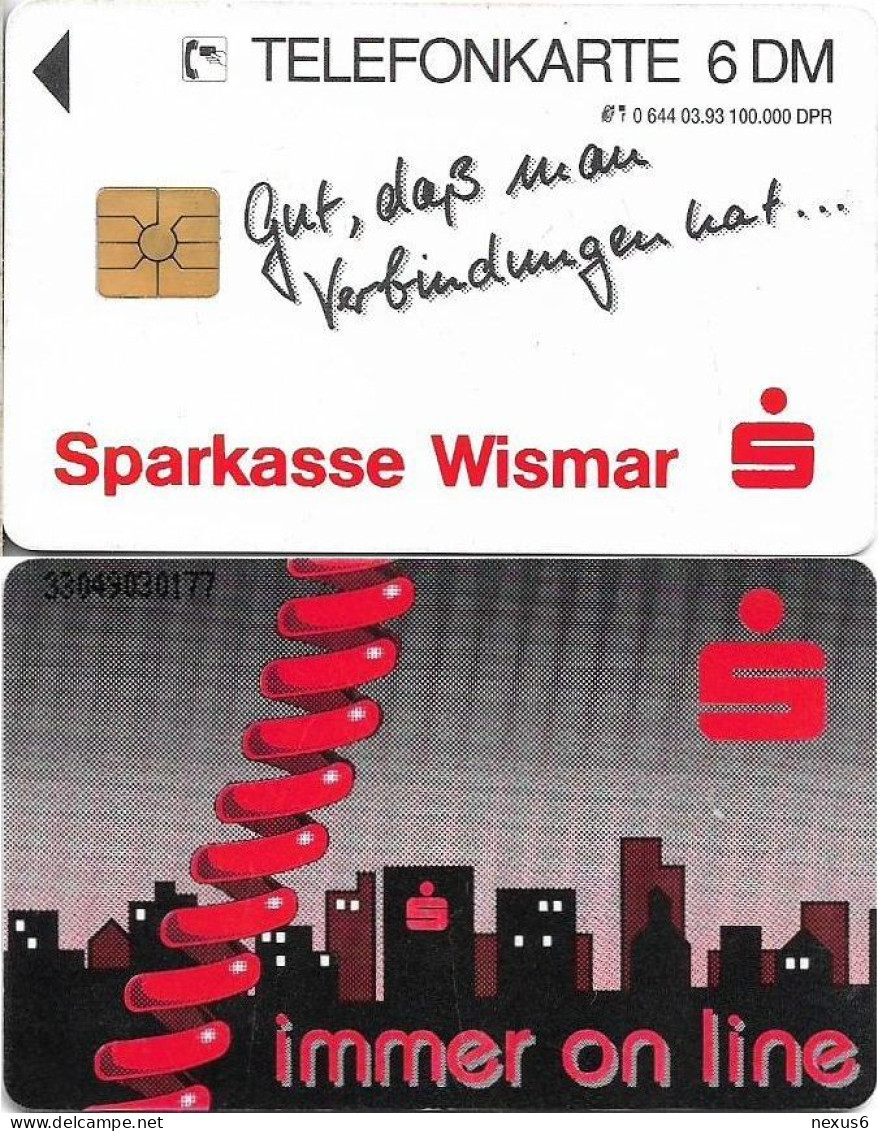 Germany - Sparkasse Buildings (Overpint 'Sparkasse Wismar') - O 0644 - 03.1993, 6DM, Mint - O-Serie : Serie Clienti Esclusi Dal Servizio Delle Collezioni