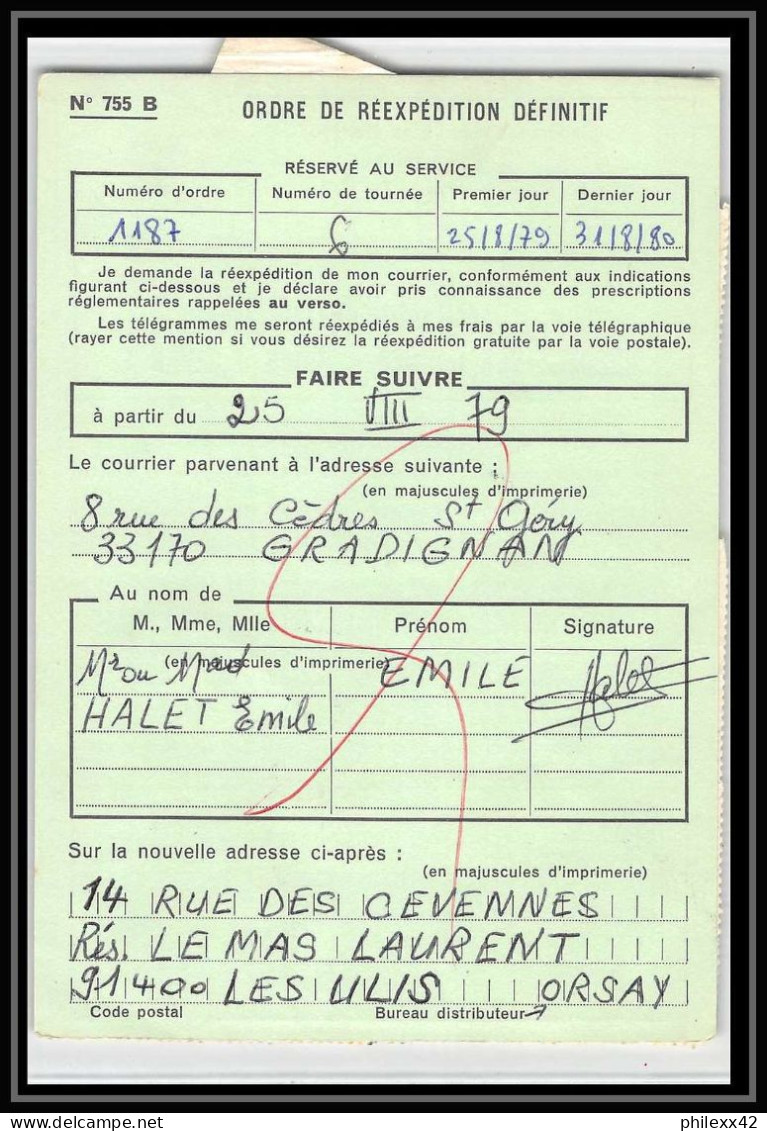 50534 Top Affranchissement Gradignan Gironde 1938 Fontenay Abbaye Church Distributeur Ordre Reexpedition Definitif - Lettres & Documents