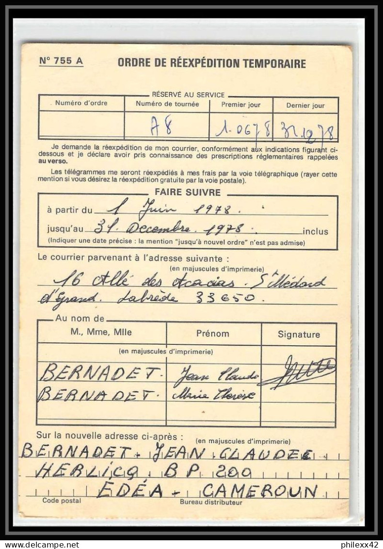 50488 St Medard Gironde Marianne De Bequet Ordre Reexpedition Temporaire France - Briefe U. Dokumente