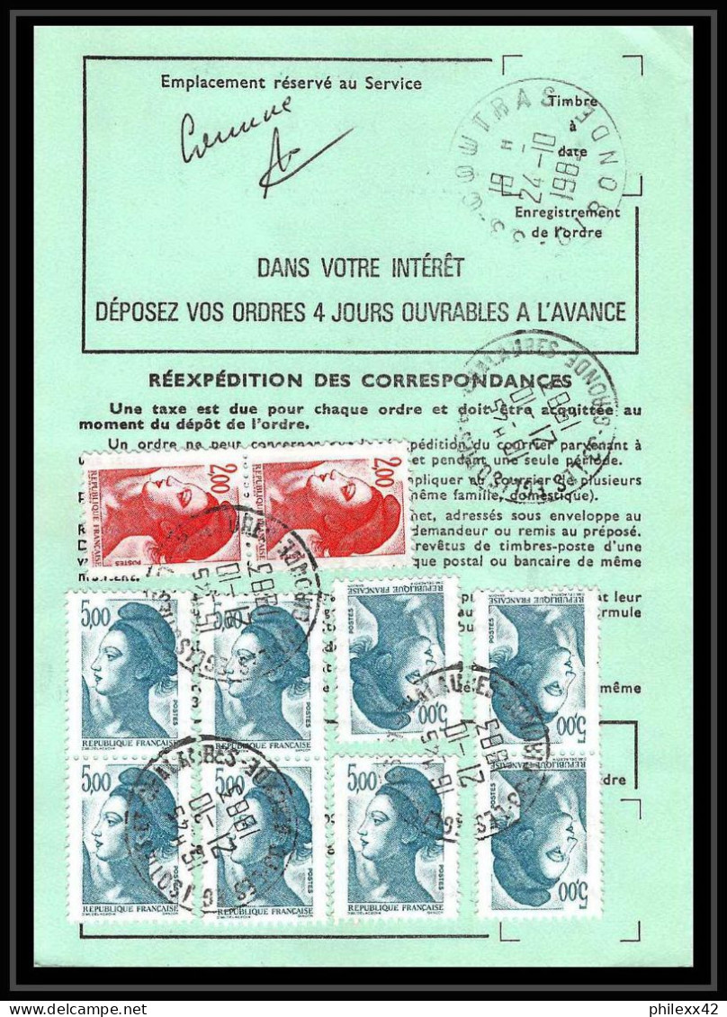 50455 Coutras Gironde Liberté Ordre De Reexpedition Definitif France - Covers & Documents