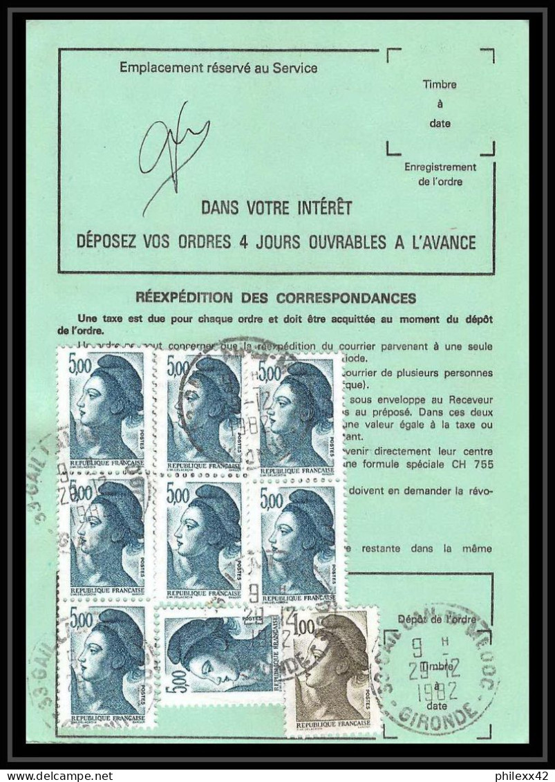 50435 Gaillan-en-Médoc Gironde Liberté Ordre De Reexpedition Definitif France - Brieven En Documenten