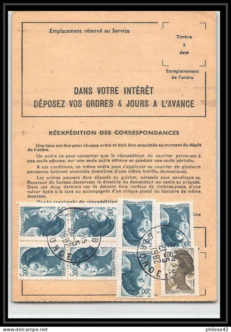 50426 Ambes Gironde Liberté Ordre Reexpedition Temporaire France - Storia Postale