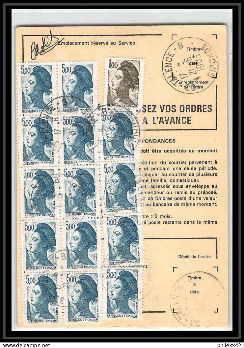 50422 Talence Gironde Liberté Ordre Reexpedition Temporaire France - 1982-1990 Liberty Of Gandon