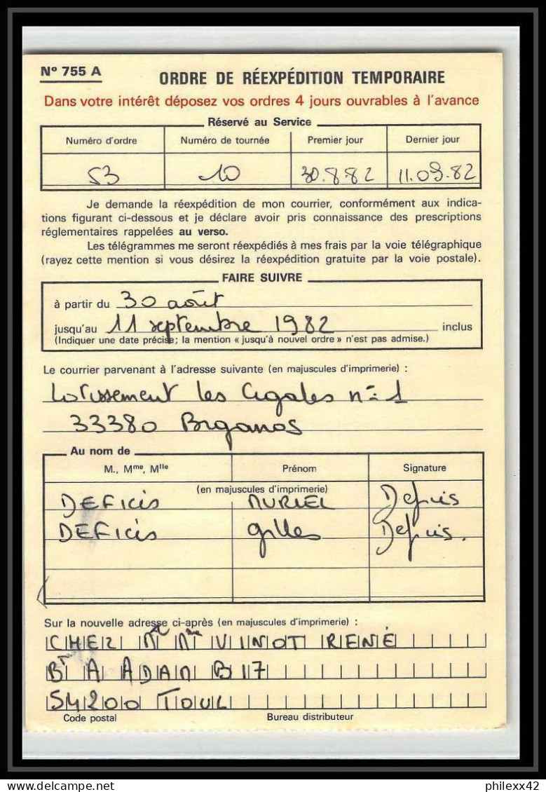 50413 Biganos Gironde Liberté Ordre Reexpedition Temporaire France - 1982-1990 Liberté De Gandon