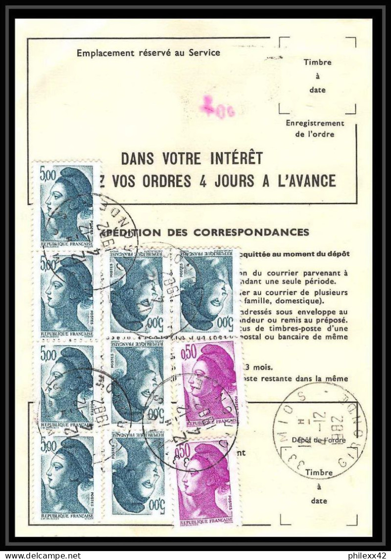 50404 Biganos Gironde Liberté Ordre Reexpedition Temporaire France - 1982-1990 Liberty Of Gandon