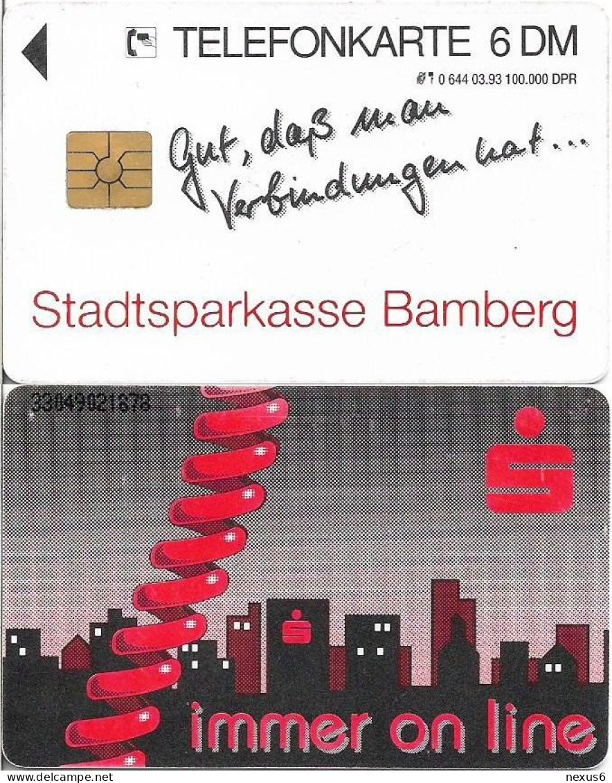 Germany - Sparkasse Buildings (Overpint 'Stadtsparkasse Bamberg') - O 0644 - 03.1993, 6DM, Used - O-Series: Kundenserie Vom Sammlerservice Ausgeschlossen