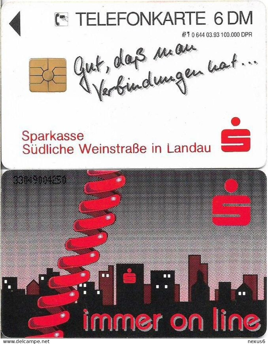 Germany - Sparkasse Buildings (Overpint 'Weinstraße In Landau') - O 0644 - 03.1993, 6DM, Used - O-Series: Kundenserie Vom Sammlerservice Ausgeschlossen