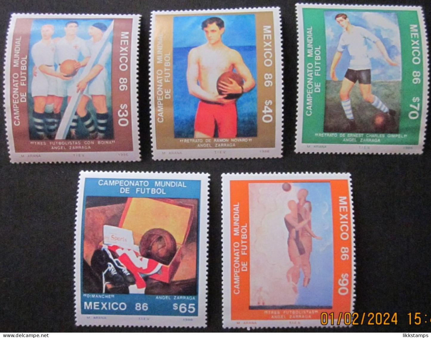 MEXICO 1986 ~ S.G. 1796 - 1800. ~ WORLD CUP FOOTBALL CHAMPIONSHIP. ~  MNH #03467 - Mexique