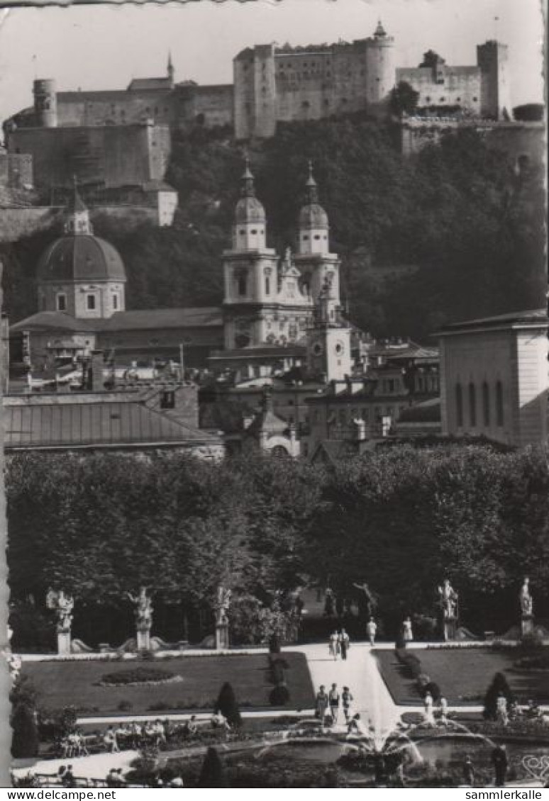 50519 - Österreich - Salzburg - Mirabellgarten Mit Dom Und Festung - 1957 - Salzburg Stadt