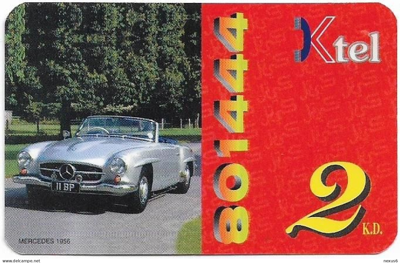 Kuwait - Ministry Of Comm. - KTEL Card - Car Mercedes 1956, Remote Mem. 2KD, Used - Kuwait