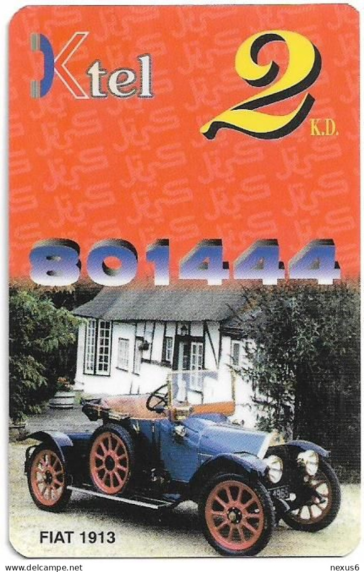 Kuwait - Ministry Of Comm. - KTEL Card - Car Ktel Fiat 1913, Remote Mem. 2KD, Used - Koeweit