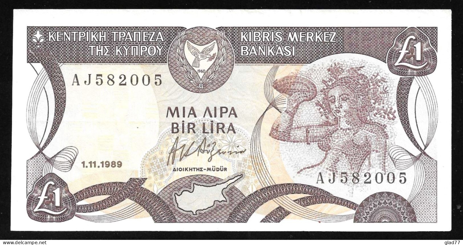 Cyprus  One Pound 1.11.1989   UNC! - Zypern