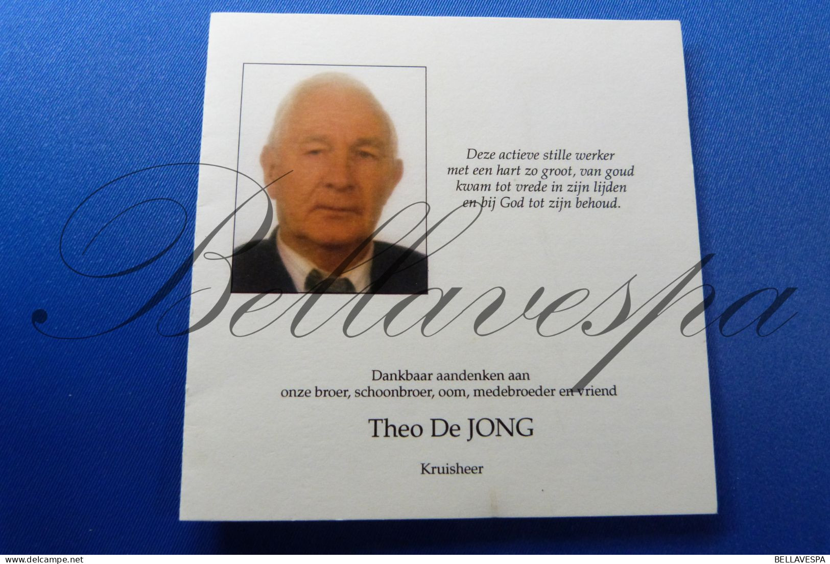 Theo DE JONG Kruisheer1926 'S Hertogenbosch Pastoor Webbekom Assent Genenbos Diest 2006 - Décès
