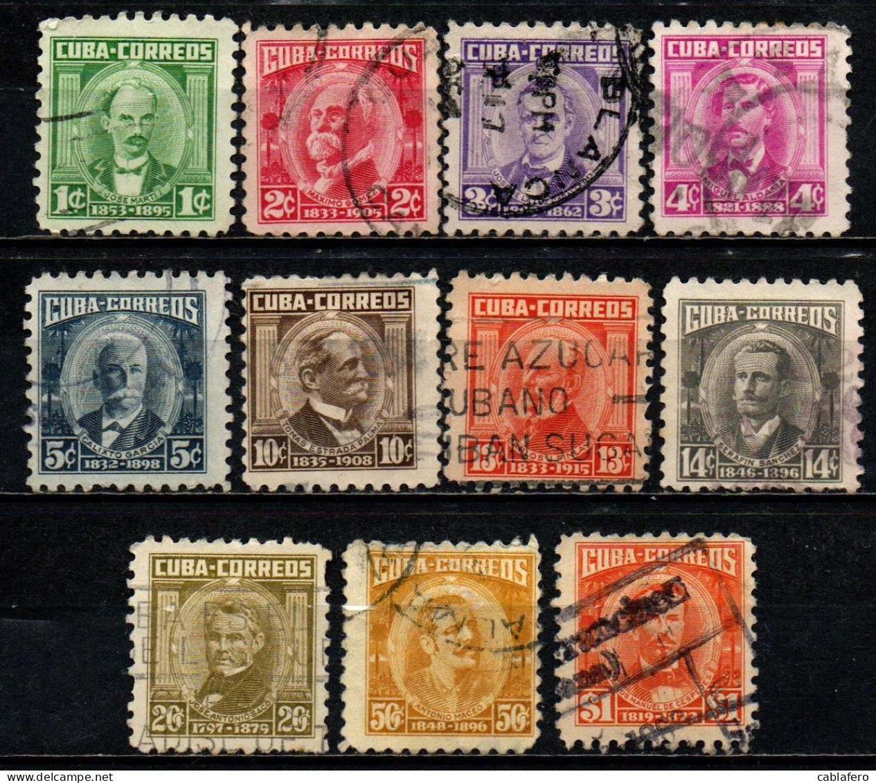 CUBA - 1954 - PERSONALITA' - USATI - Used Stamps