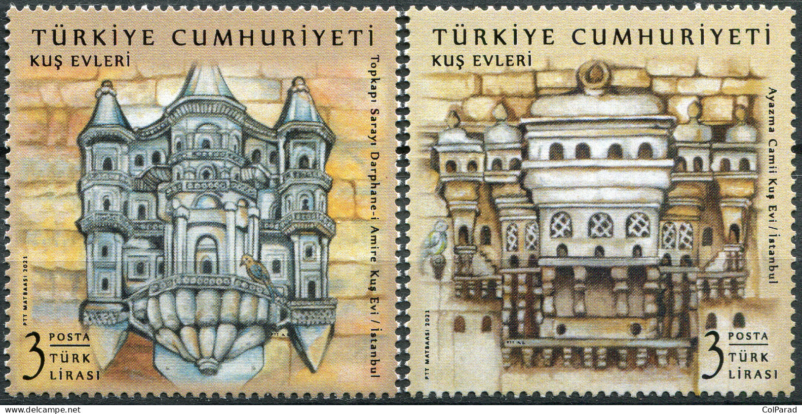 TURKEY - 2021 - SET OF 2 STAMPS MNH ** - Birdhouses - Unused Stamps