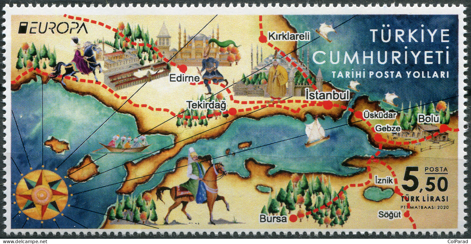 TURKEY - 2020 - STAMP MNH ** - Ancient Postal Routes - Nuevos