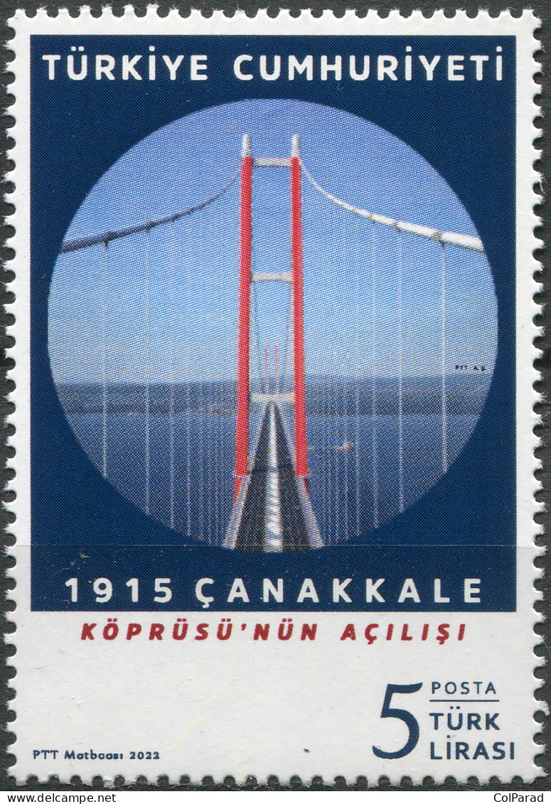 TURKEY - 2022 - STAMP MNH ** - Opening Of The 1915 Çanakkale Bridge - Ungebraucht