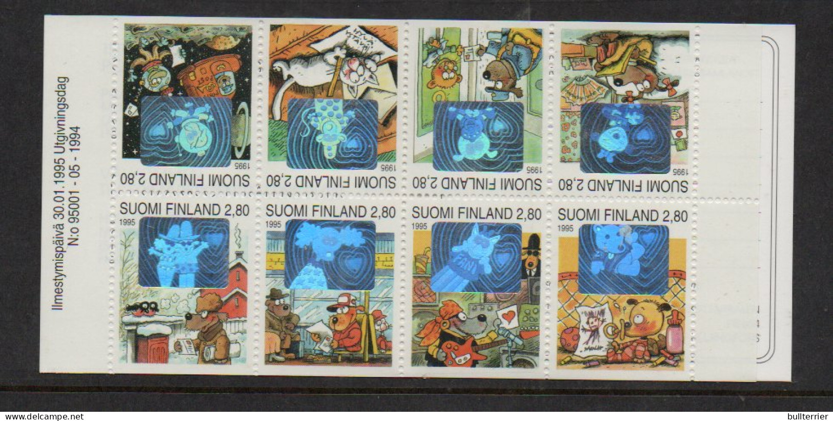 FINLAND - 1995 GREETINGS HOLOGRAM STAMPS BOOKLET COMPLET  MINT NEVER HINGED  SG CAT £20 - Nuovi