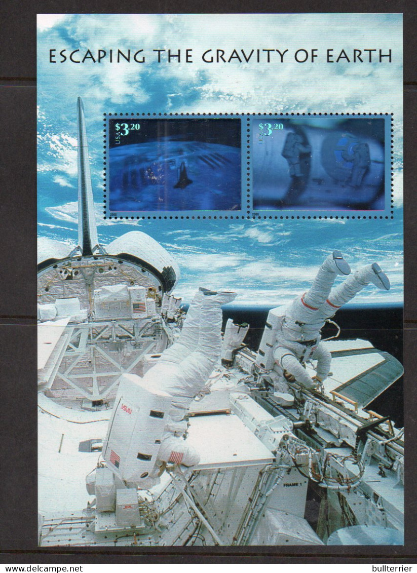 HOLOGRAMS - USA-  EARTH GRAVITY   HOLOGRAM  SOUVENIR SHEET  MINT NEVER HINGED  - Hologramas