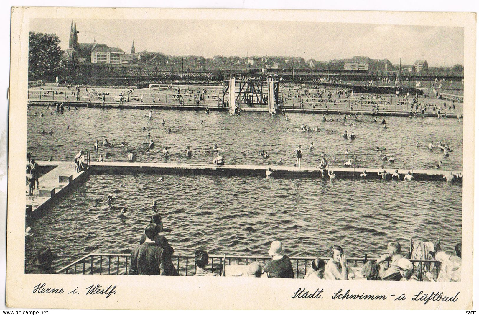 AK Herne, Städtisches Schwimm- Und Luftbad 1937 - Herne