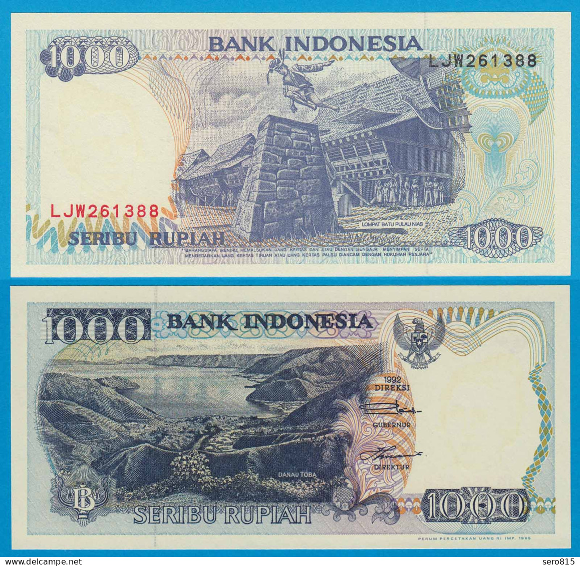 Indonesien - Indonesia 1000 Rupiah 1992/1995 Pick 129d UNC (1)   (18707 - Otros – Asia