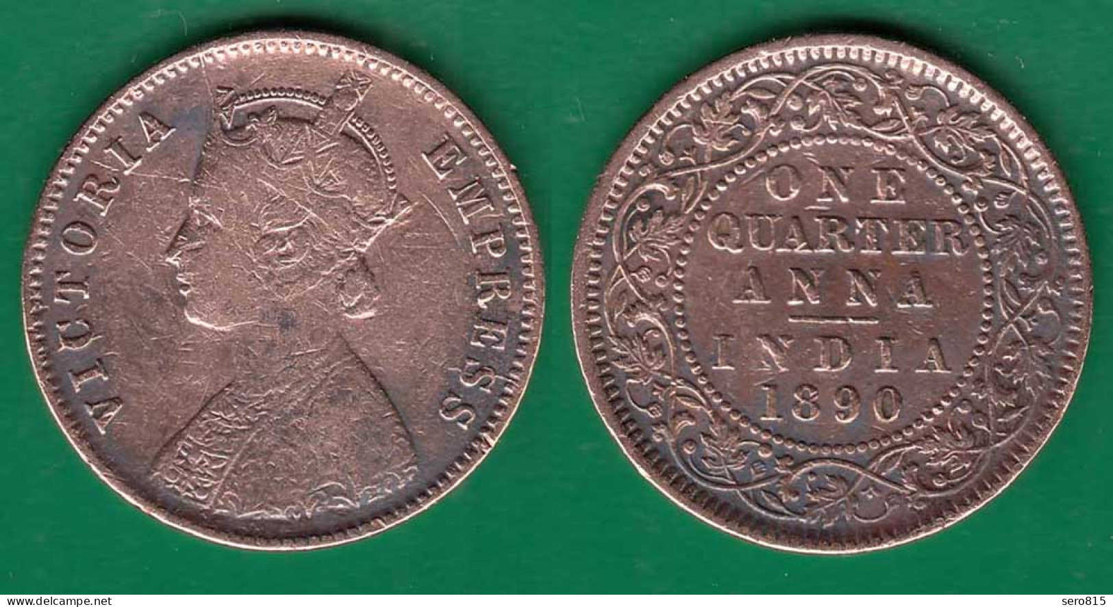 Britisch Indien 1890 ONE QUARTER ANNA - QUEEN VICTORIA EMPRESS 1837-1901  (32540 - Andere - Azië