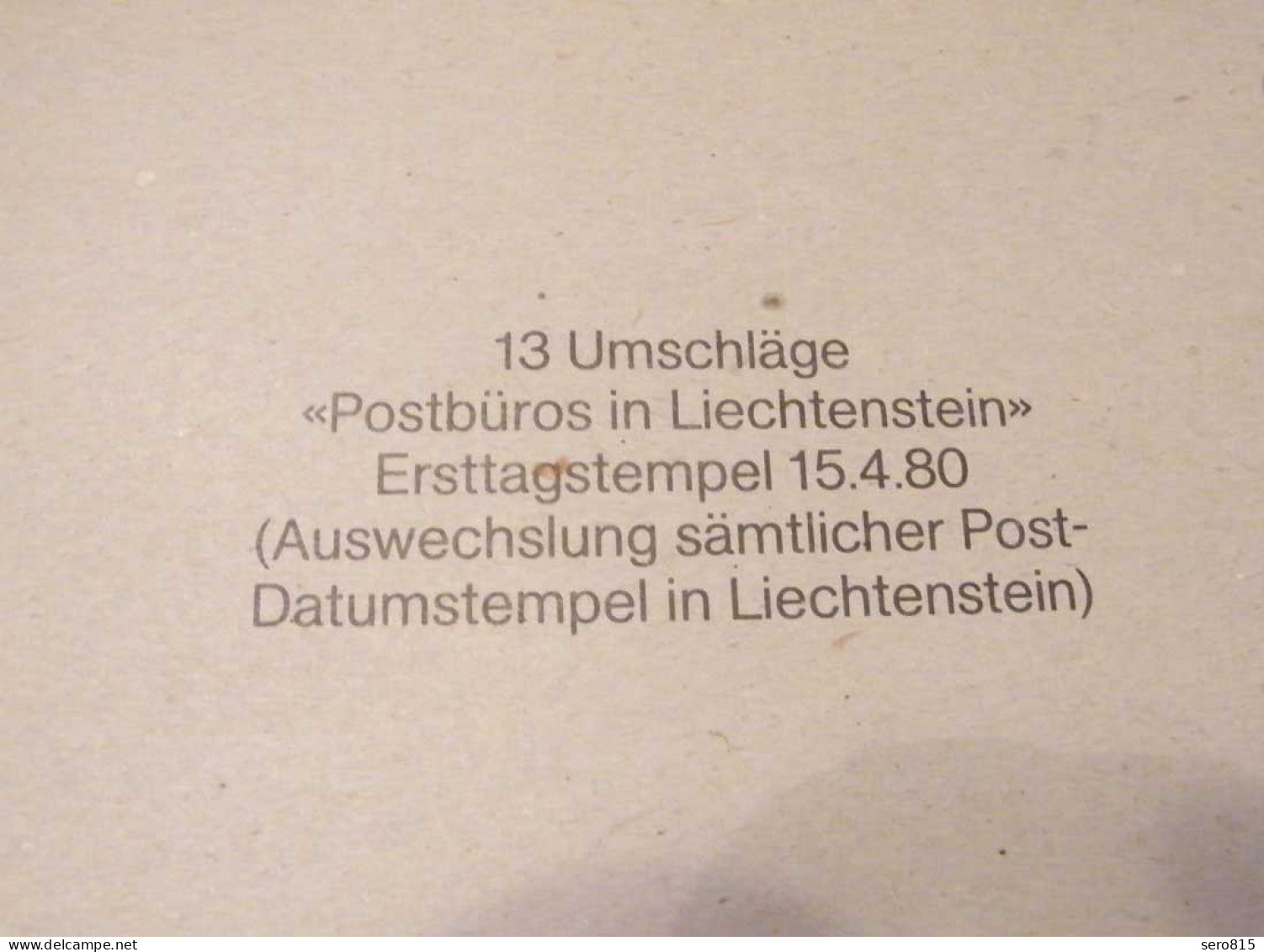 Liechtenstein 15.04.80 13 Postbüro Umschläge Ersttag Stempel Wechsel    (23265 - Sonstige - Europa